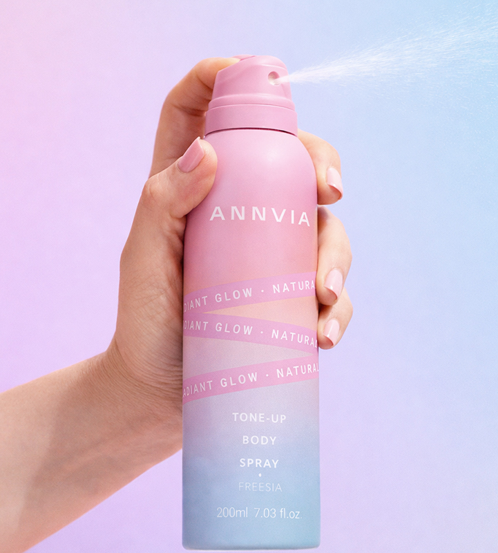 ANNVIA Tone-up Body Spray bottle with mist